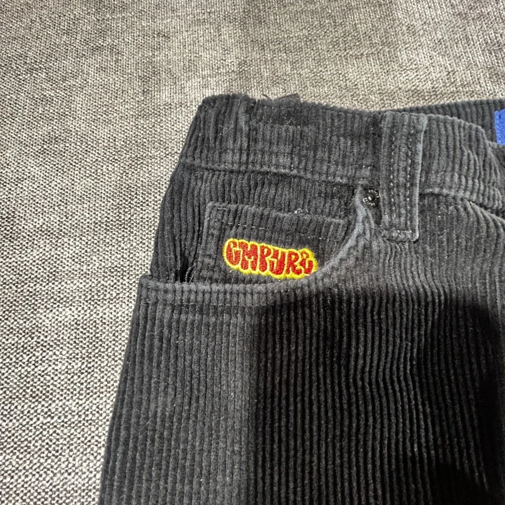 Empyre Corduroy Pants Mens 28 Black Good Skate Baggy Wide Wale Straight Leg